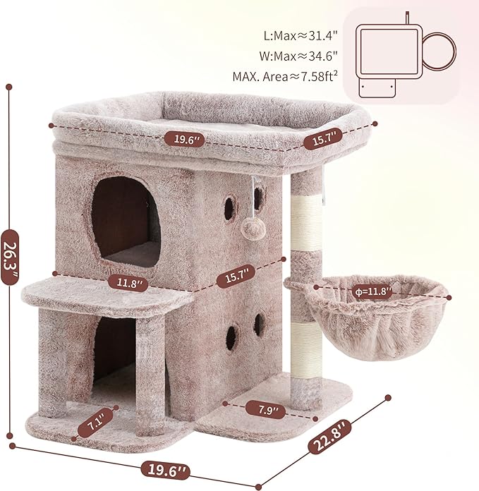 Heybly Cat Tree, 26.3-inch Cat Tower - Image 4