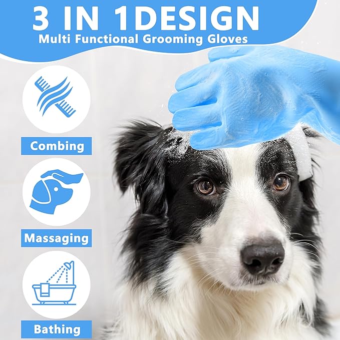 Pet Grooming Gloves—Dog Washing Gloves - Image 3