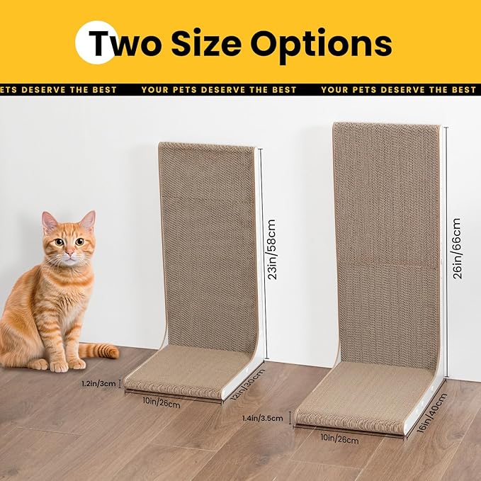 Conlun Cardboard Cat Scratcher, Vertical Wall-Leaning Scratching Board to - Image 2