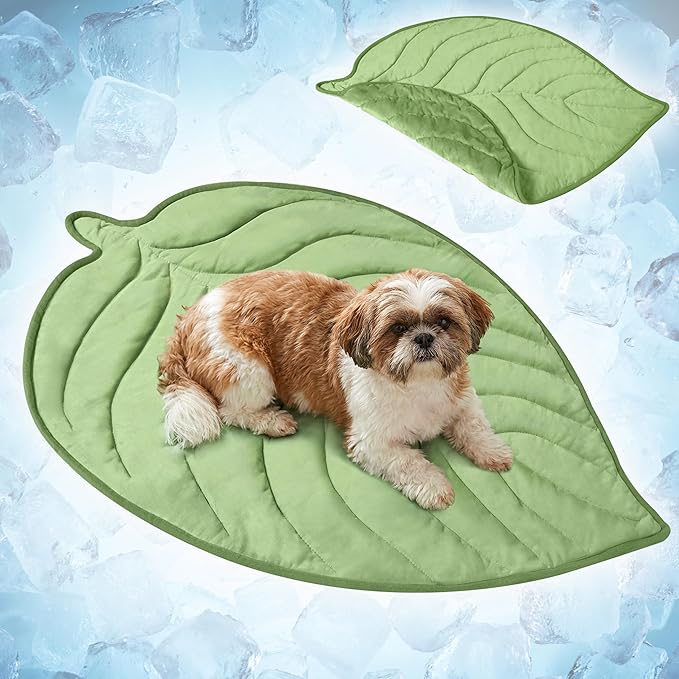 PetAmi Dog Cooling Mat, Leaf Shape, Pet Pad by PetAmi