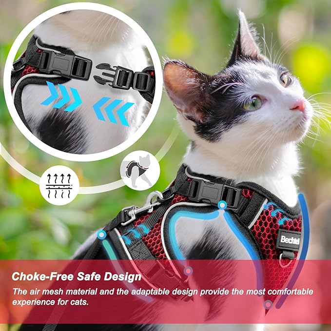Cat Harness and Leash for Walking Escape Proof Soft Adjustable Cat Leash - Image 2