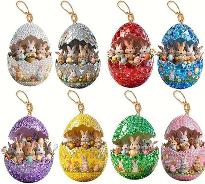 16 Pcs Easter Glitter Hanging Eggs Ornaments - Image 5