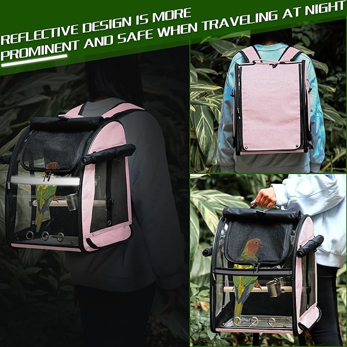 Bird Carrier Bag with Indestructible Stainless Steel Mesh, Bird Travel Cage - Image 4