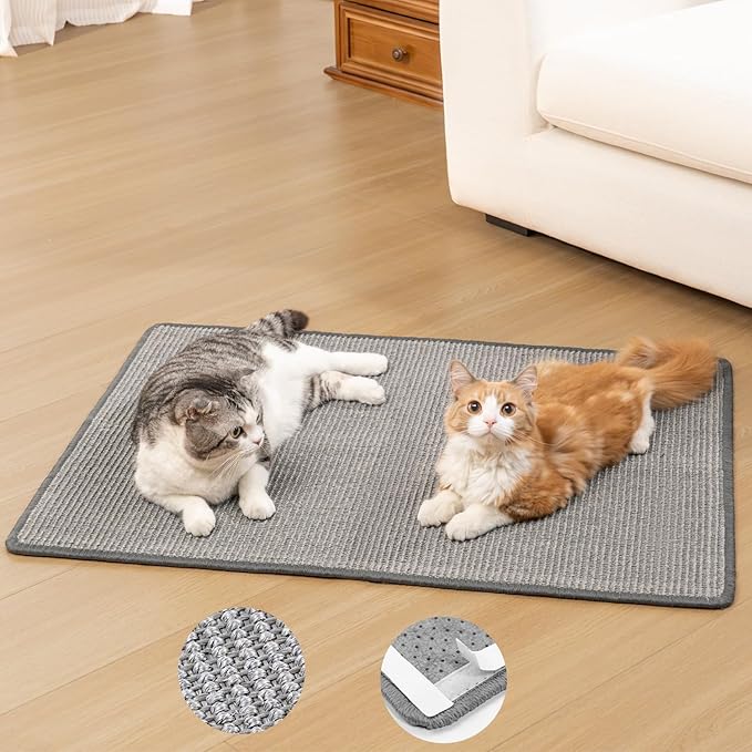 Conlun Extra Large Cat Scratcher Mat, Natural Sisal Cat Scratching Pad by Conlun