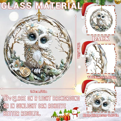 Owl Christmas Ornaments, Stained Glass Ornaments and Christmas Tree Decorations - Image 2
