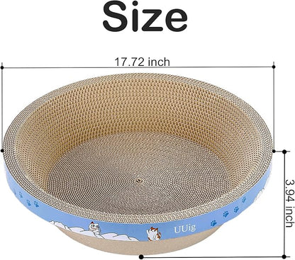 Round Cat Scratcher Bed, 17.7x17.7 Inch Cardboard Cat Scratcher Bowl - Image 2