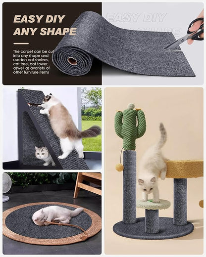 Cat Scratch Furniture Protector, Trimmable Self-Adhesive Carpet, DIY Climb Cat - Image 4