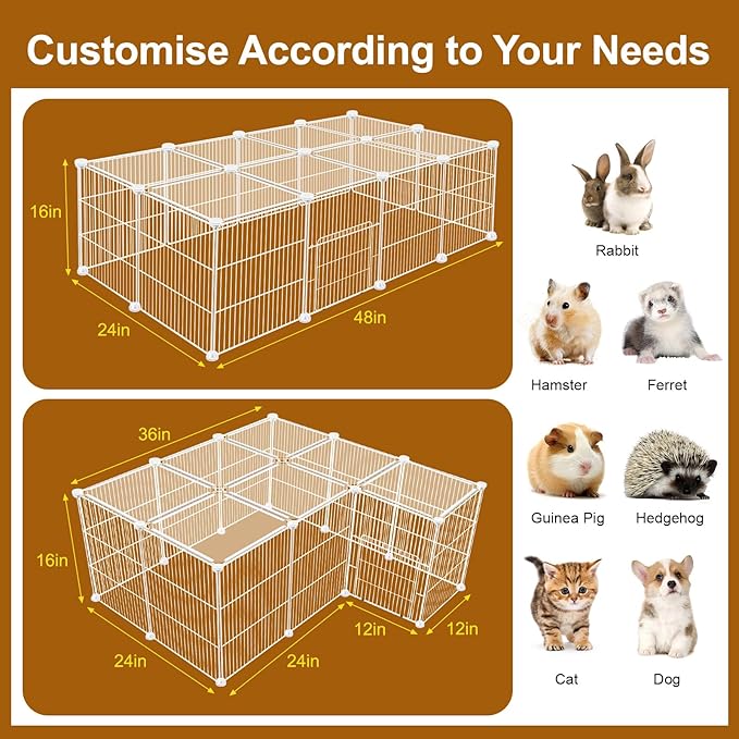VISCOO 20 Panels Small Animal Playpen, Pet Playpen, C&C Cage - Image 2