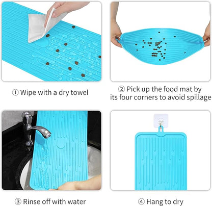 Ptlom Pet Placemat for Dog and Cat, Anti-Slip Waterproof Dogs Feeding Mat - Image 6