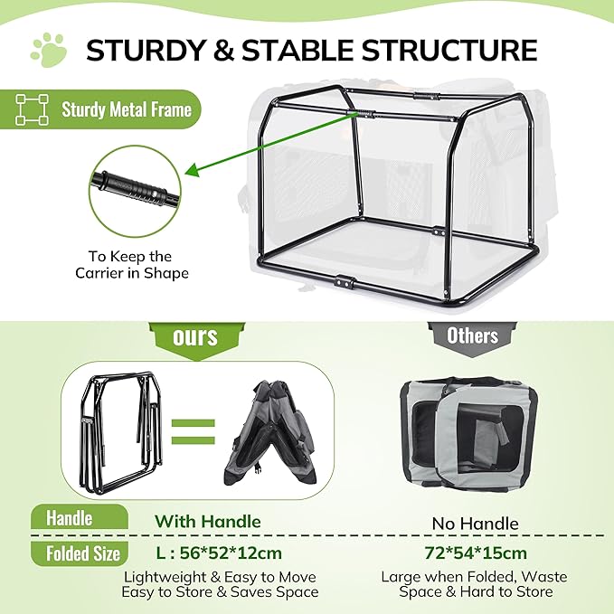 Morpilot 24-inch Portable Collapsible Dog Crate: Travel Dog Crate Soft-Sided - Image 7