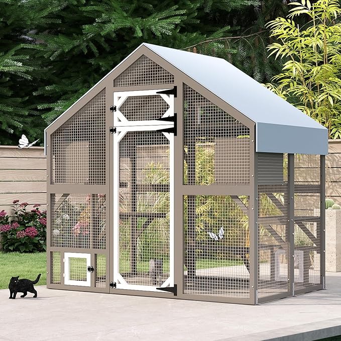71" H Catio Outdoor Cat Enclosure Weatherproof, Large Walk-in Catio Cat Patio by MAGAZOOPET