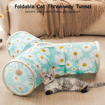Tempcore Pet Cat Tunnel Tube Cat Toys 3 Way Collapsible, Cat Tunnels - Image 3