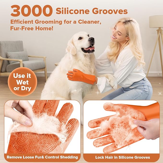 Augwind 6PCS Pet Grooming Kit for Dogs, Cats and Horses | Dog Washing Gloves | - Image 3