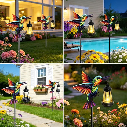 Solar Lights Hummingbird Garden Outdoor Decor, Hummingbird Stakes - Image 5