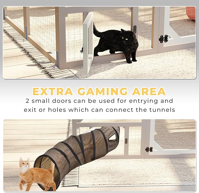 69.7" L Large Catio Outdoor Cat Enclosure, Walk-in Outdoor Cat House - Image 3