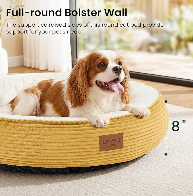 Love's cabin Round Donut Cat and Dog Cushion Bed, 30in Pet Bed - Image 6
