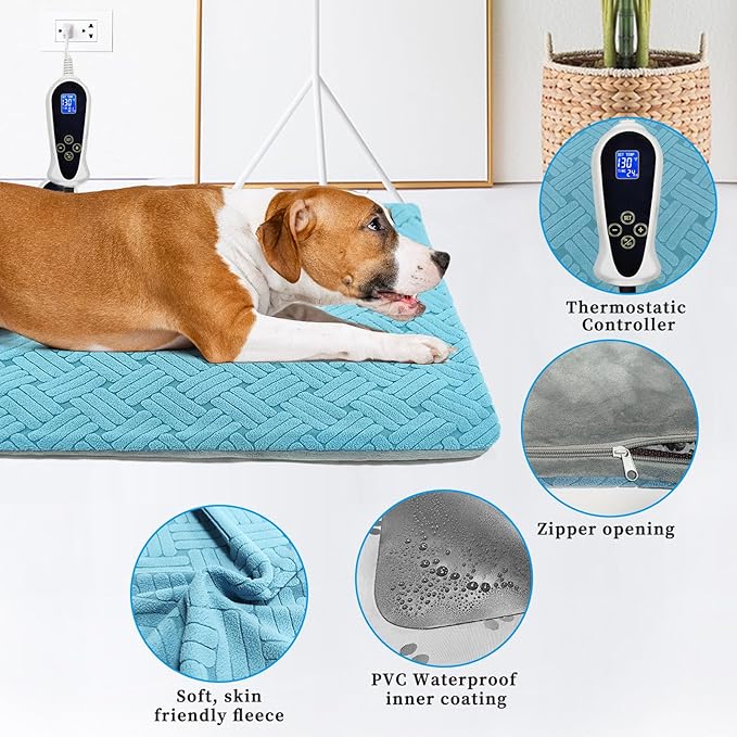 Dog Heating Pad 34x21inches, Pet Heating Pad - Image 5