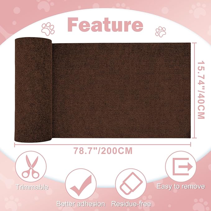 ENONCI Anit Cat Scratch Couch Furniture Protector, 78.7x15.8 Cat Wall Corner - Image 8