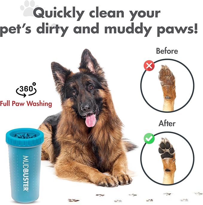 Dexas MudBuster Large Dog Paw Cleaner, Fits 2.5"-3.5" Wide Paws, Gentle - Image 4