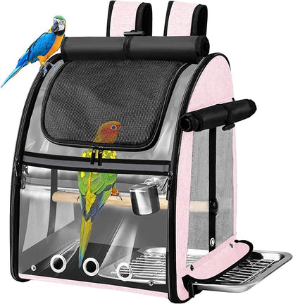 Bird Carrier Bag with Indestructible Stainless Steel Mesh, Bird Travel Cage by Suertree