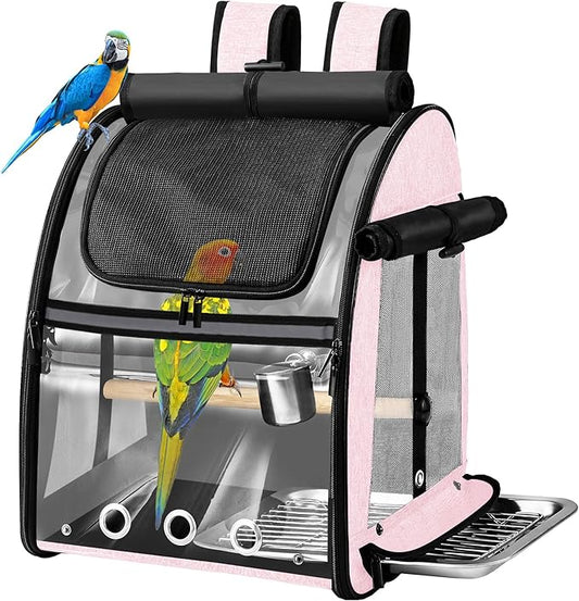 Bird Carrier Bag with Indestructible Stainless Steel Mesh, Bird Travel Cage by Suertree