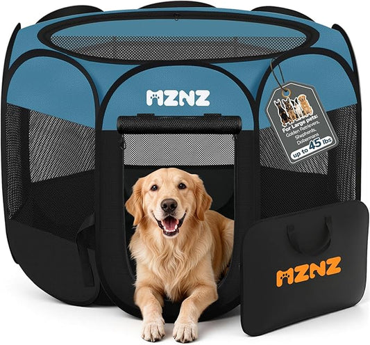 Dog Playpen, Portable Puppy Pet Crate Indoors by MZNZ
