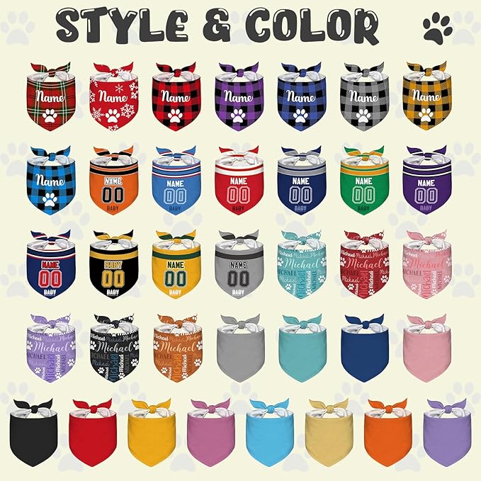 Custom Dog Bandana with Name, Personalized Pet Bandana - Image 2