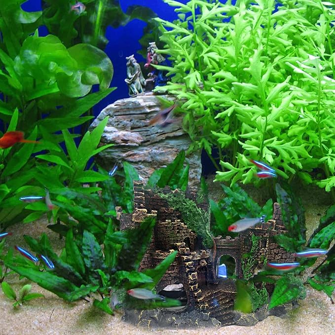 Aquarium Resin Castle Decoration, Ancient Design Fish Tank Ornaments Betta - Image 2