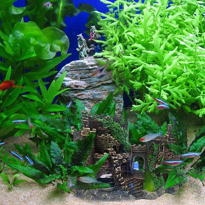 Aquarium Resin Castle Decoration, Ancient Design Fish Tank Ornaments Betta - Image 2