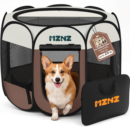 Dog Playpen, Portable Puppy Pet Crate Indoors by MZNZ