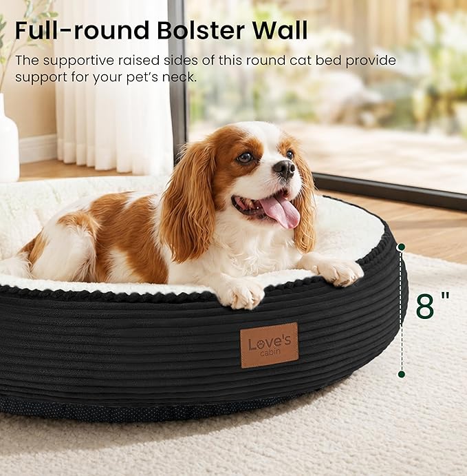 Love's cabin Round Donut Cat and Dog Cushion Bed, 30in Pet Bed - Image 6