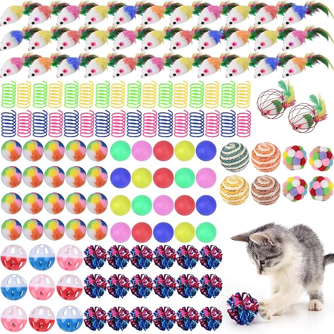 Shappy 150 Pcs Cat Toys for Indoor Cats Bulk, Kitten Toys Pack, Variety by Shappy