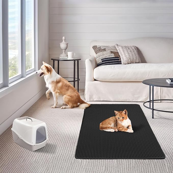 Cat Litter Mat Double Layer Litter Trapping Mat Kitty Litter Box Mat 23.4x14.7 - Image 7