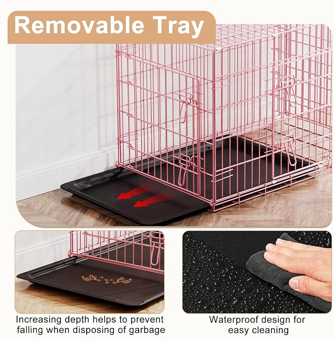 FDW Large Dog Crate 42inch Dog Cage Foldable Metal Kennel - Image 4