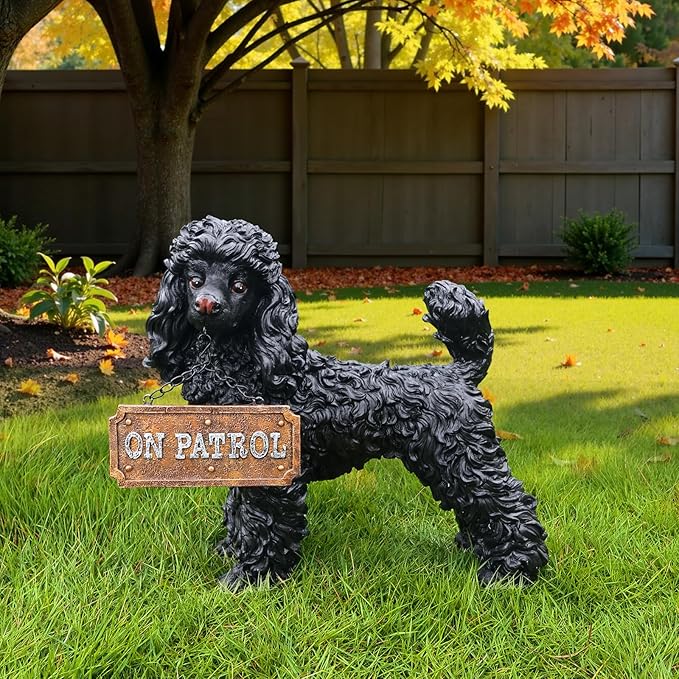 Black Poodle Dog Garden Statue - Image 8