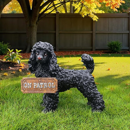 Black Poodle Dog Garden Statue - Image 8