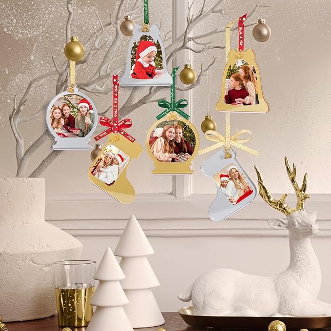 UNIQOOO Jingle Bell Christmas Acrylic Picture Frame Ornaments - Image 5