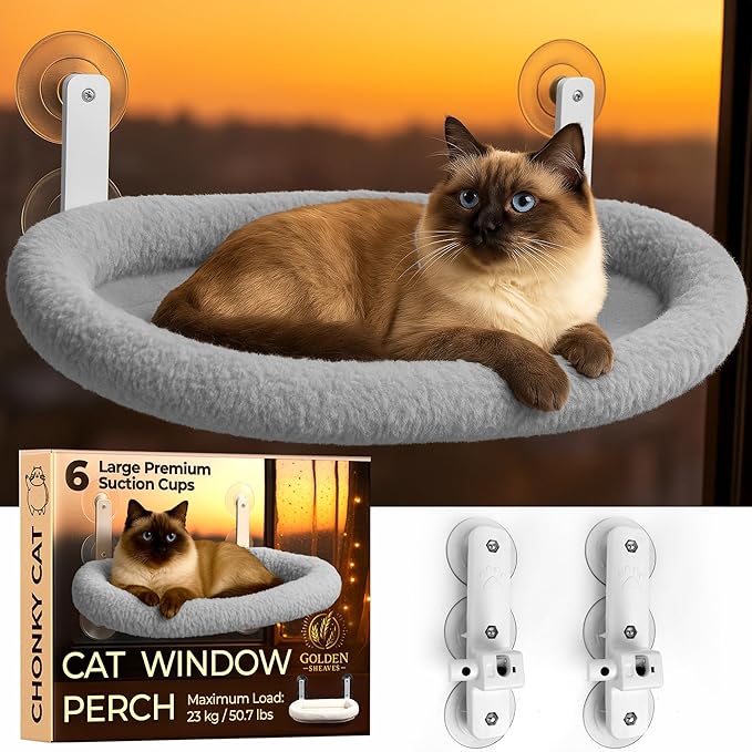 Cat Window Perch – Strong 6 Suction Cup Foldable Cat Hammock Bed - Image 7
