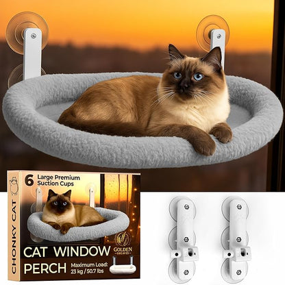 Cat Window Perch – Strong 6 Suction Cup Foldable Cat Hammock Bed - Image 7