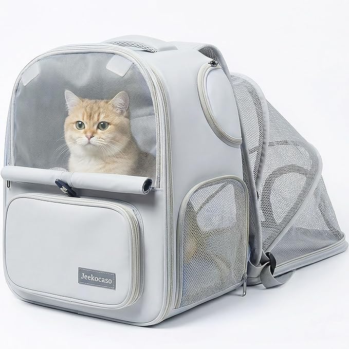 Cat Backpack Carrier Expandable, Breathable Mesh & Lockable Zippers & Shaded by Unknown