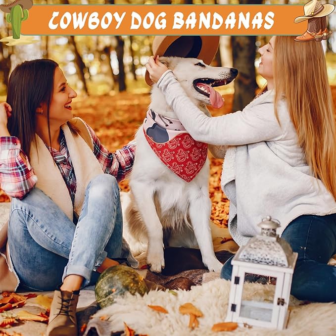 Huhumy 100 Pcs Cowboy Dog Bandanas Bulk Pet Bibs Colorful Triangle Scarf - Image 4