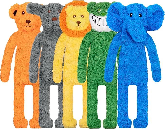 SHARLOVY No Stuffing Dog Toys 5 Pack, Crinkle Interactive Dogs Toy by SHARLOVY