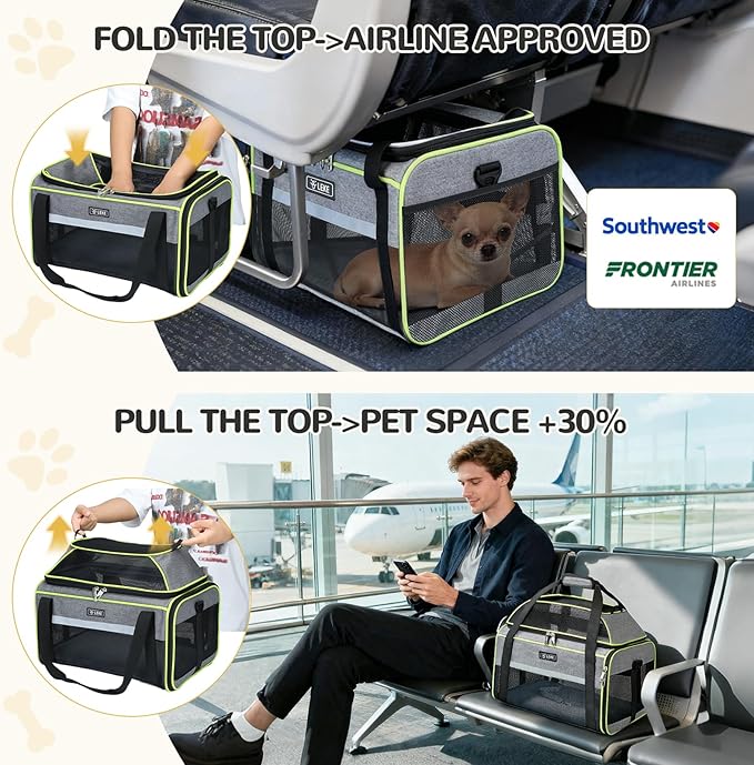 Lekereise Top-Expandable Pet Carrier 18x13x9.5 Inch Southwest Frontier Airline - Image 5