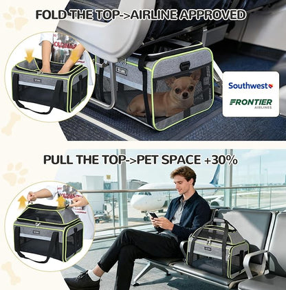Lekereise Top-Expandable Pet Carrier 18x13x9.5 Inch Southwest Frontier Airline - Image 5
