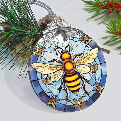 Stained Glass Christmas Ornaments, Jocidea Bee Ornaments - Image 6