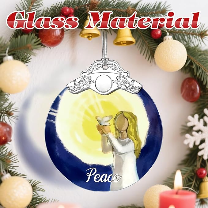 Stained Glass Ornament, Peace Angel Christmas Ornaments, Christmas Decorations - Image 3