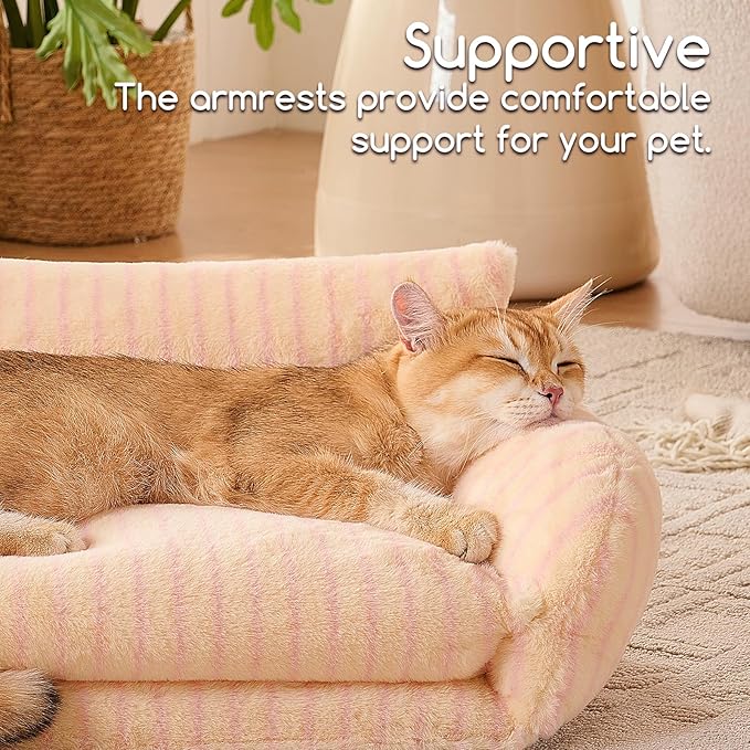 Hollypet Cat Bed Fluffy Plush Multifunctional Double-Layer Machine Washable - Image 4