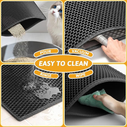 Pieviev Cat Litter Mat Double Layer Waterproof Urine Proof Trapping Mat 1 Pack) - Image 6