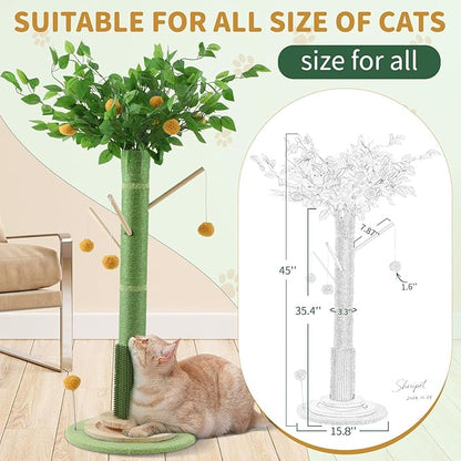 Cat Scratching Post, 45 Inch Tall Cat Scratcher Tree - Image 3