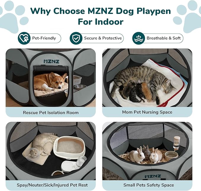 Dog Playpen, Portable Puppy Pet Crate Indoors - Image 3
